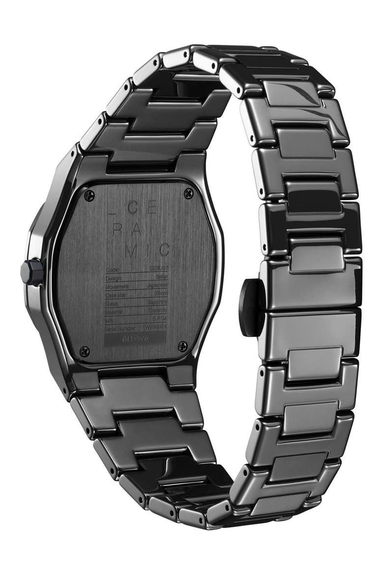 Ceramica Bracelet Watch, 37mm, Alternate, color, BLACK
