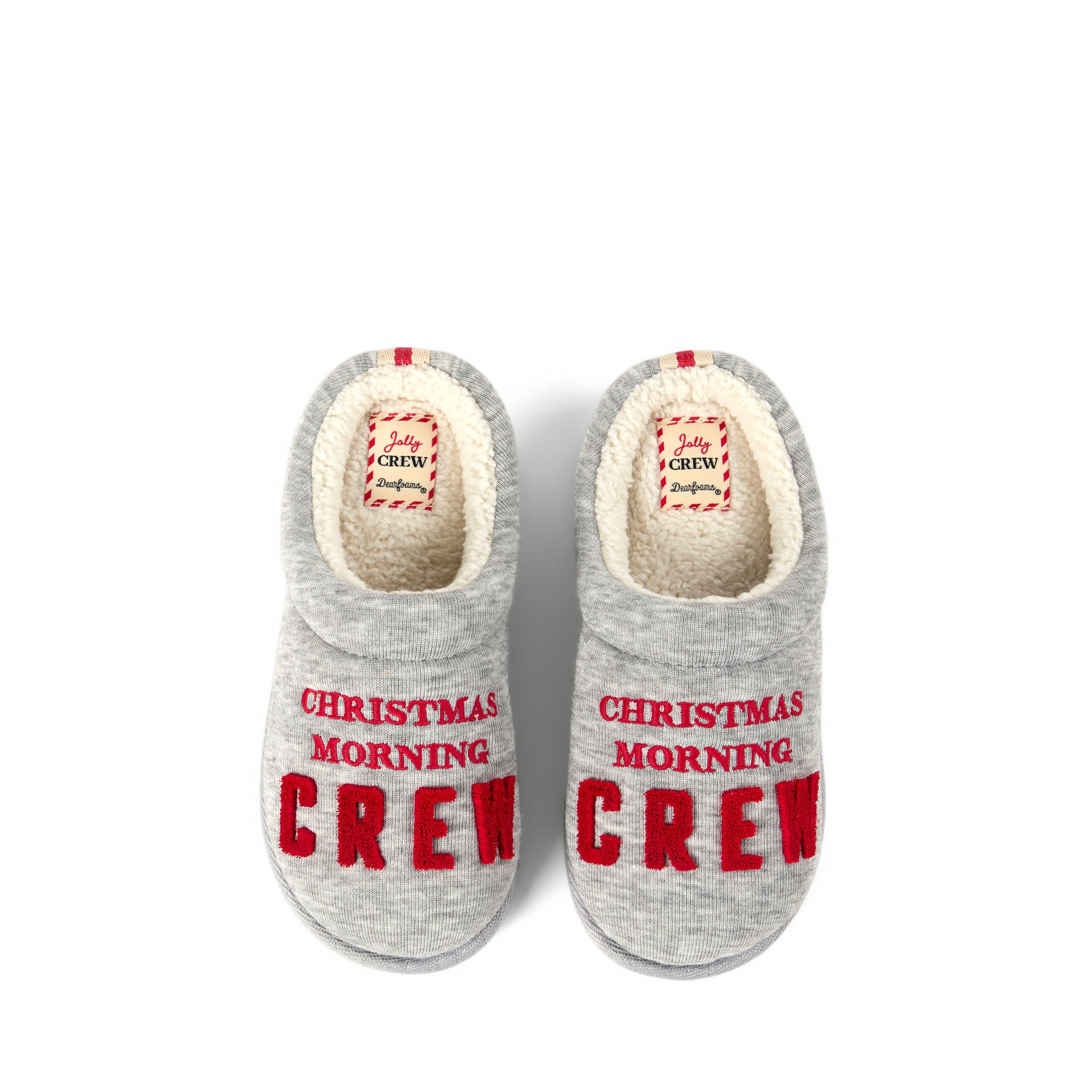 Kids Christmas Morning Crew Slippers, Alternate, color, LIGHT HEATHER GREY
