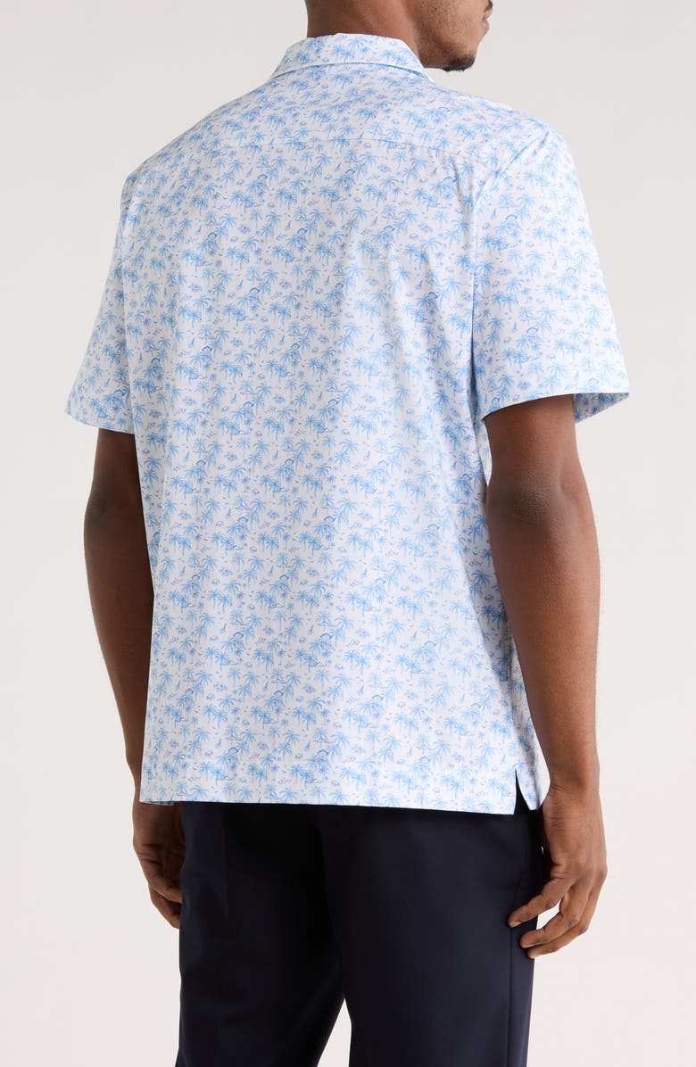 Bugatchi Print Camp Shirt, Alternate, color, Sky