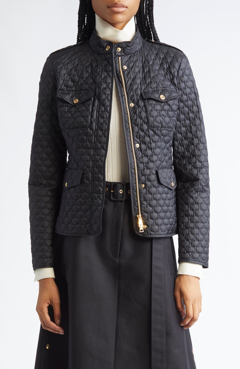 Moncler Foucaud Quilted Down Jacket, Main, color, Black