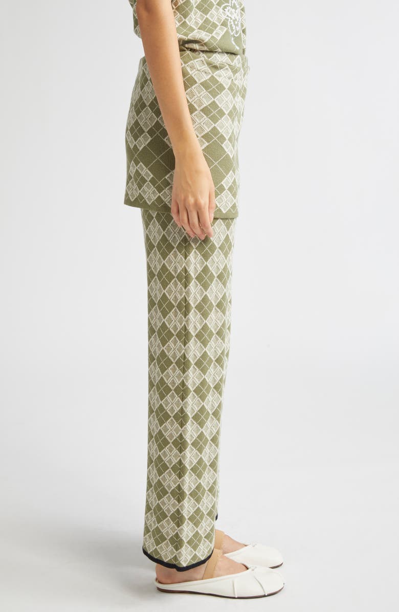 YanYan Argyle Organic Cotton Pants with Removable Wrap Panel, Alternate, color, Army