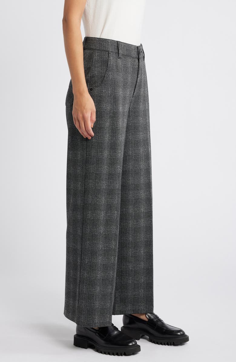 Wit & Wisdom Whitney 'Ab'Solution Skyrise Plaid Wide Leg Trousers, Alternate, color, Charcoal Black