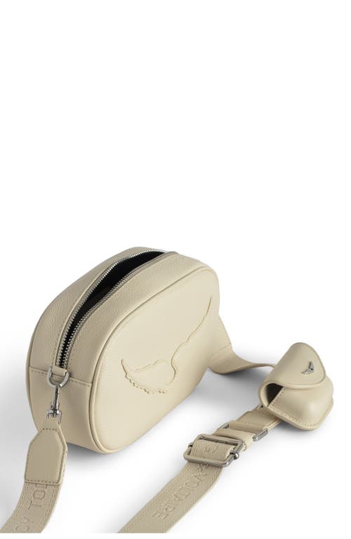 Zadig & Voltaire Rock With You Grained Leather Crossbody Bag In Neutral