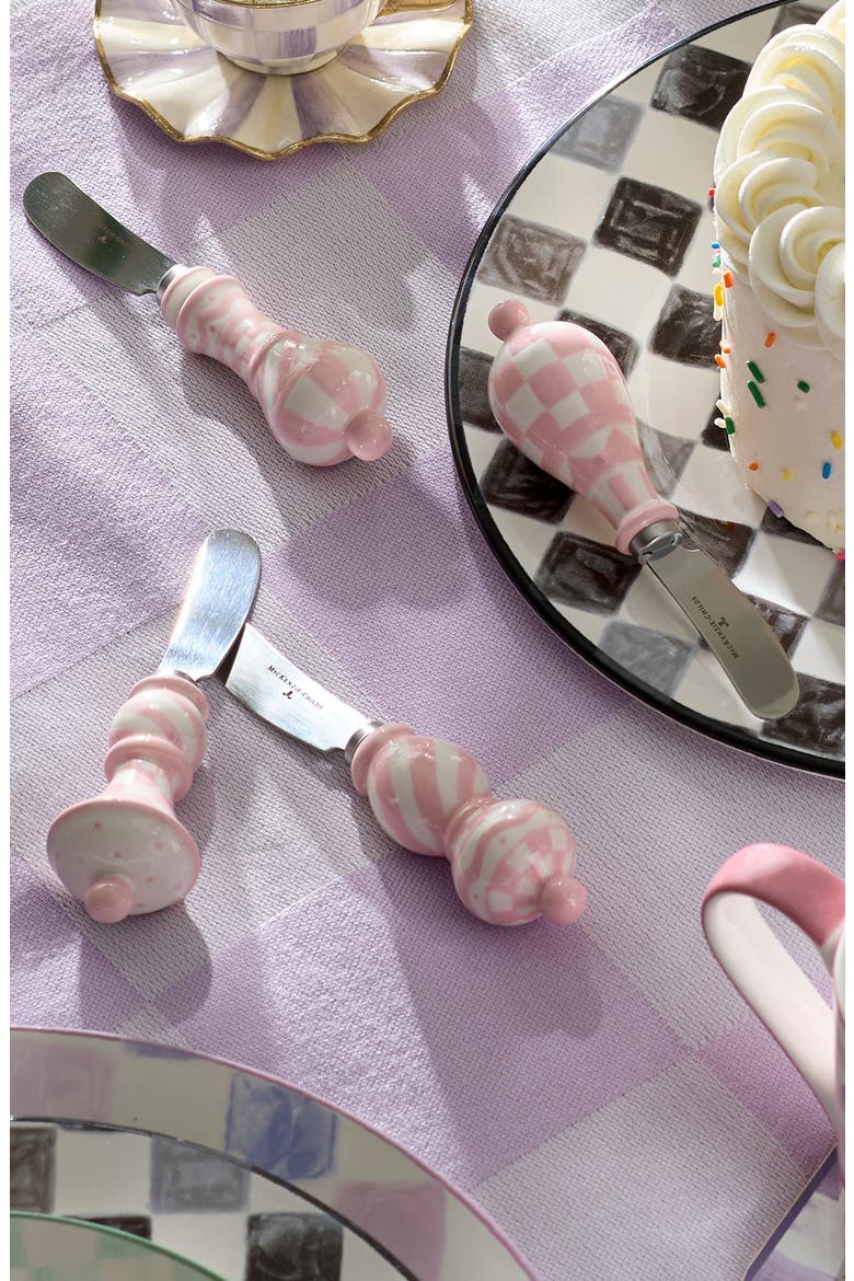 Rosy Check Set of 4 Party Spreaders, Alternate, color, ROSY