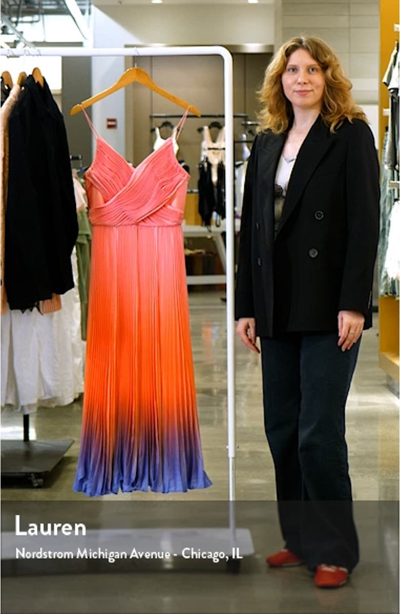 Fiji Plissé Faux Wrap Fit & Flare Dress, sales video thumbnail