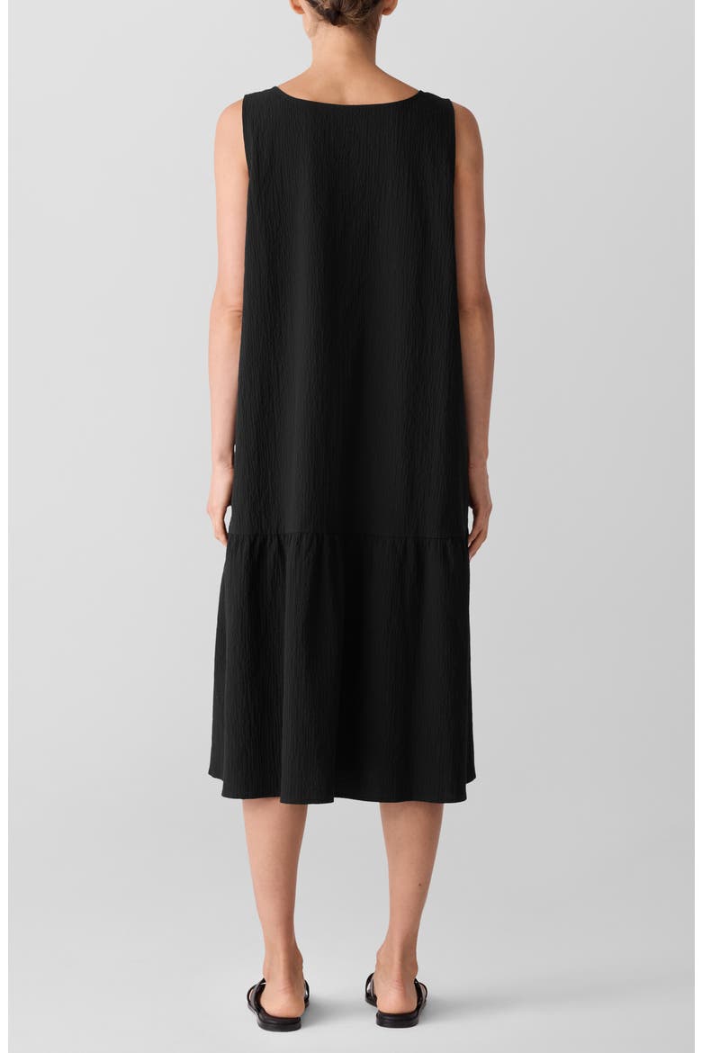 Scoop Neck Stretch Organic Cotton Midi Dress, Alternate, color, BLACK