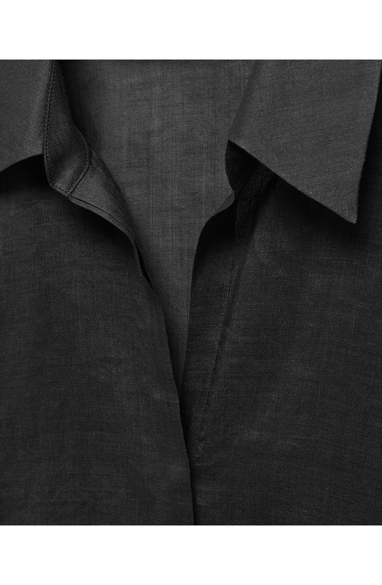 MANGO Ramie Button-Up Shirt, Alternate, color,