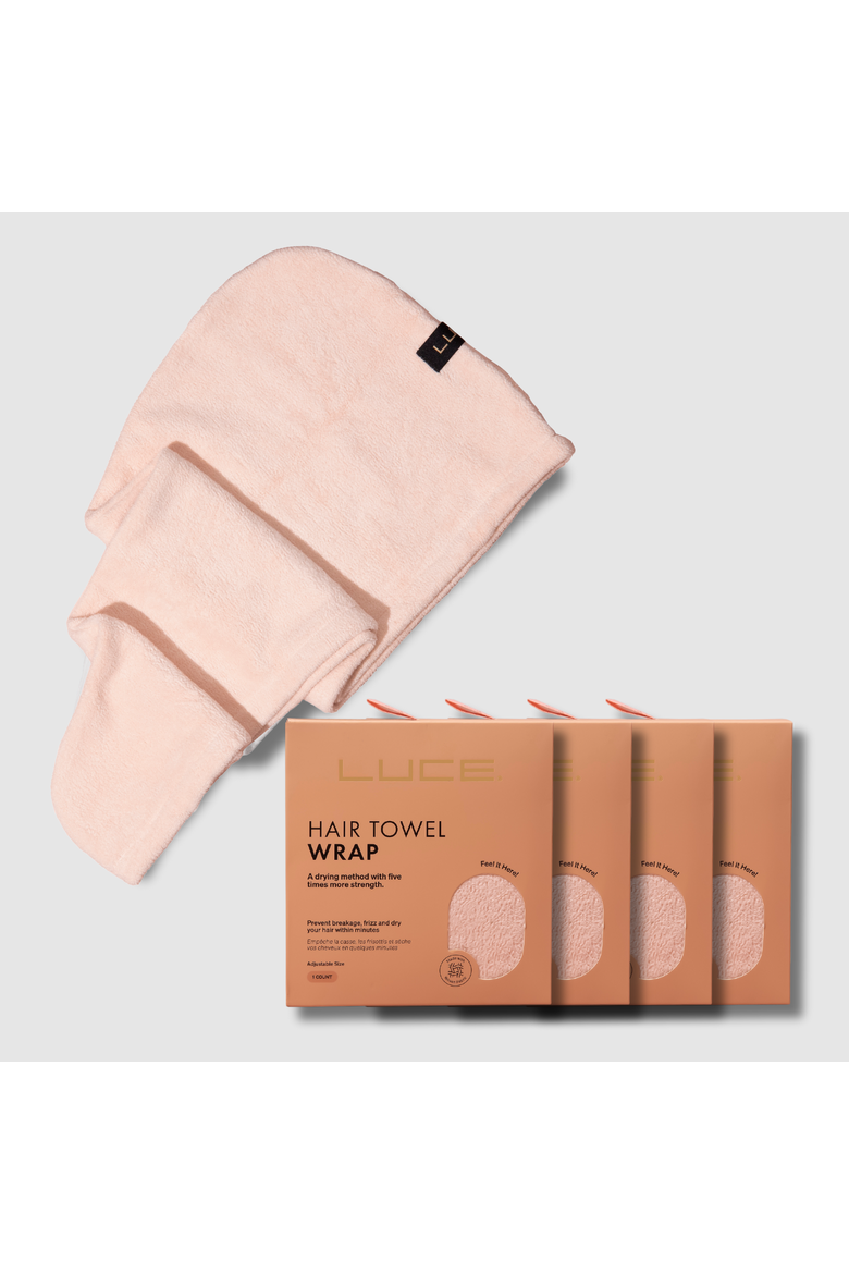 Adjustable Hair Towel Wrap - Eco-Friendly and Ultra-Absorbent, Main, color, PINK