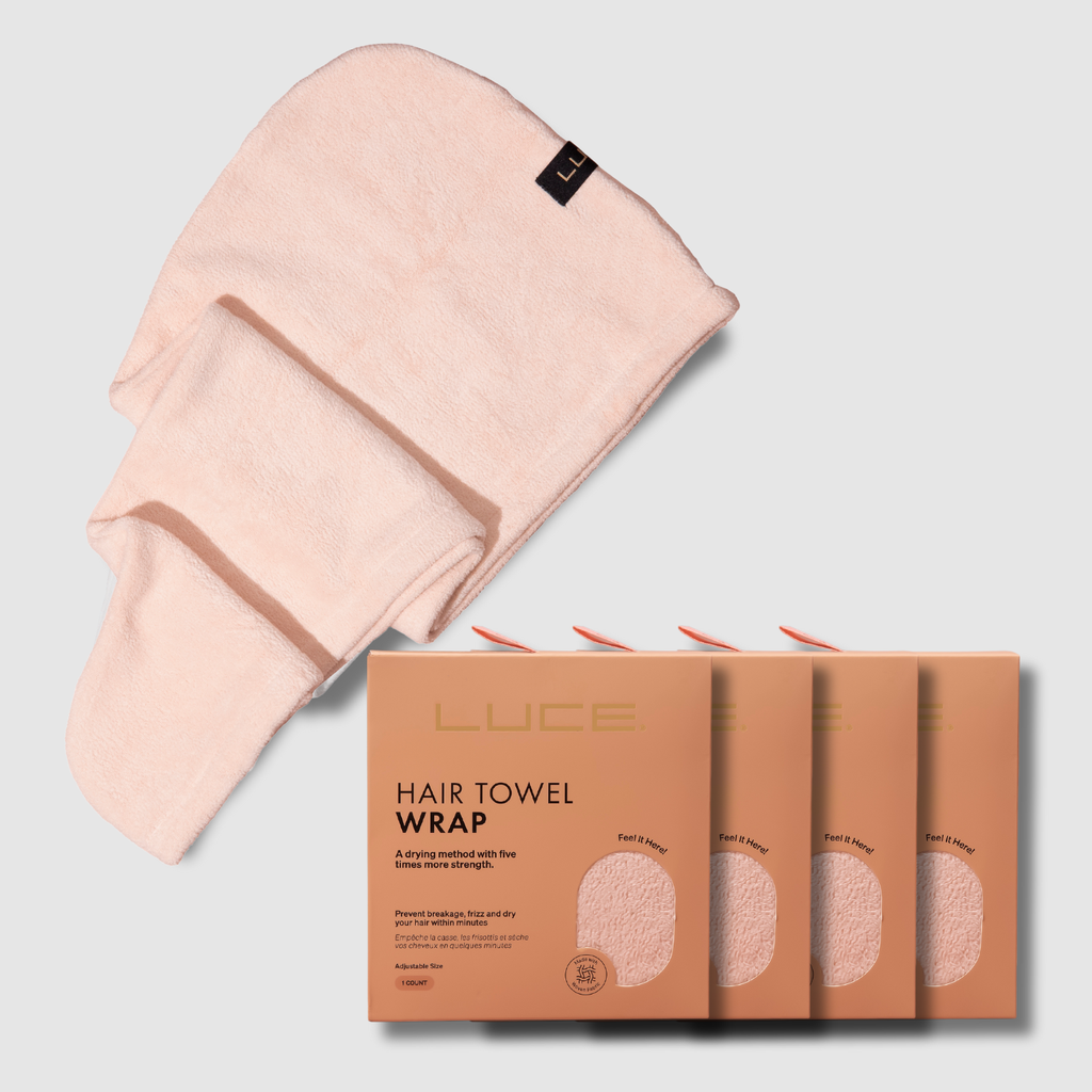 Luce Beauty Adjustable Hair Towel Wrap In Pink