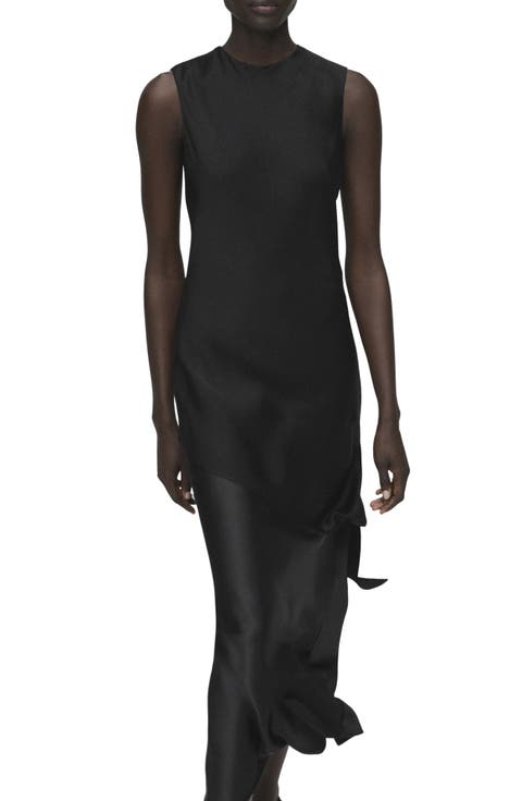 Tie Back Asymmetric Satin Top