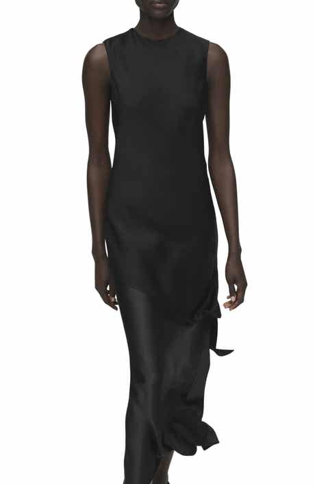 MANGO Tie Back Asymmetric Satin Top