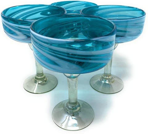 Swirl Design Margarita Glasses - Set of 4