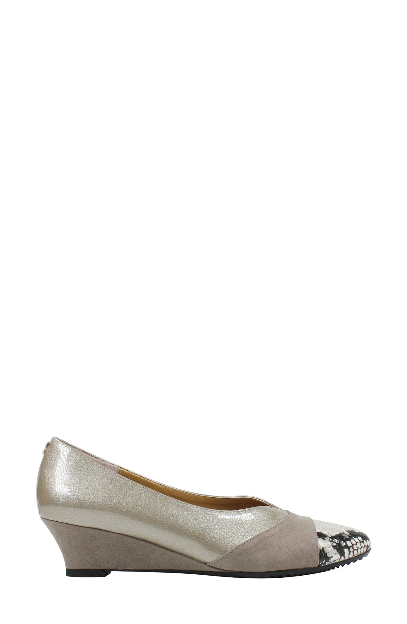 J. Reneé Cap Toe Wedge Pump, Alternate, color, 