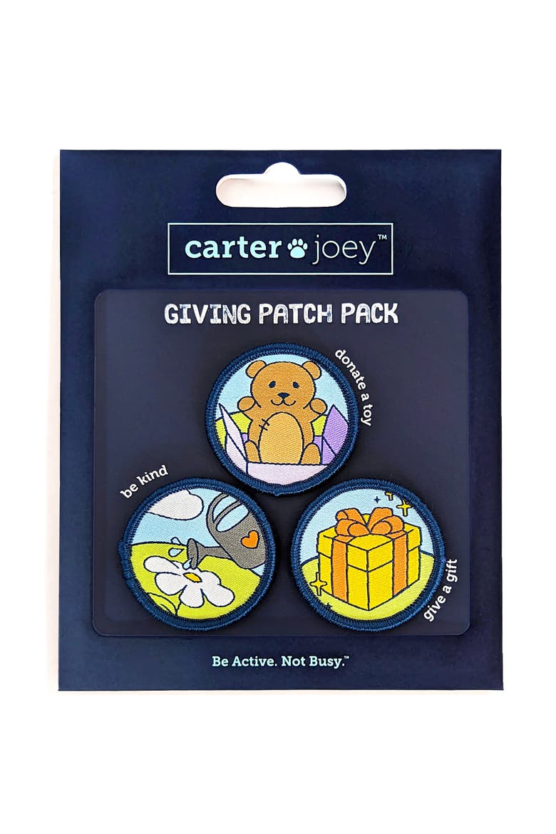 Giving Patches, 3 Embroidered Hook And Loop Patches, Main, color, Multicolored