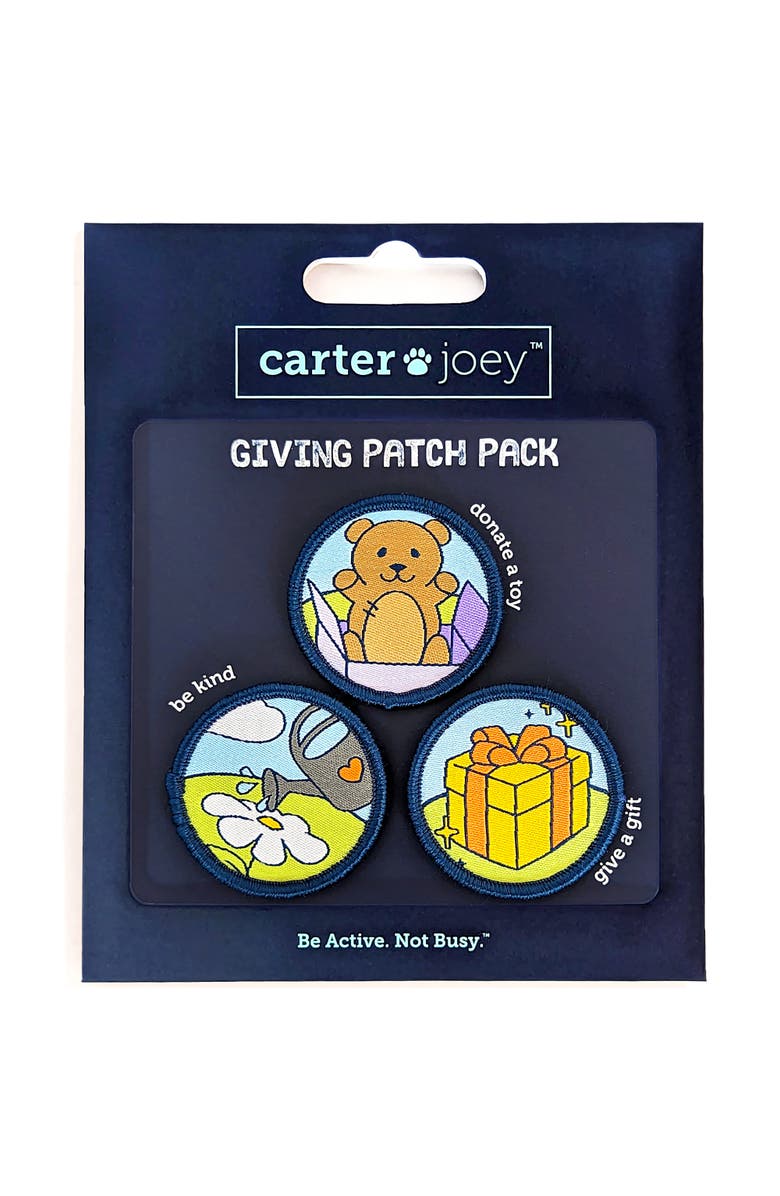 carter joey Giving Patches, 3 Embroidered Hook And Loop Patches, Main, color, Multicolored