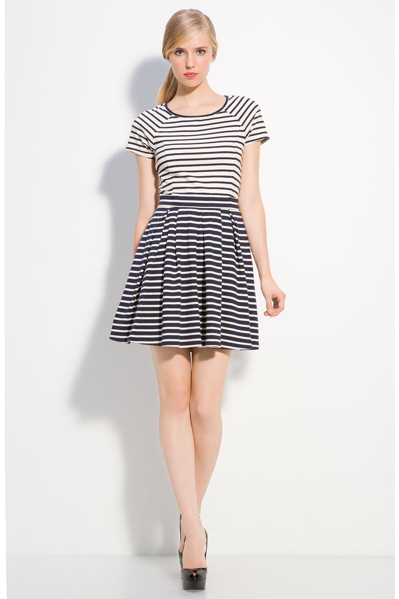 'Horatio' Stripe Dress, Main, color, NAVY/ CREAM MULTI