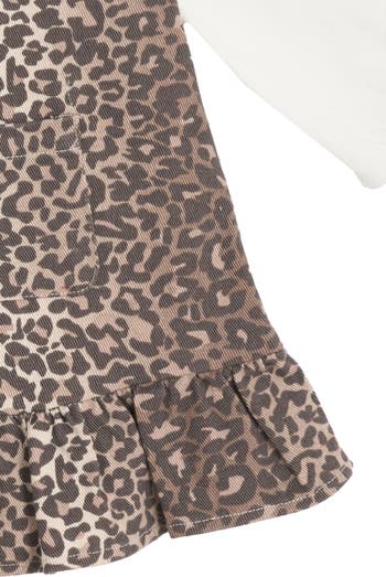 Leopard Denim Jumper & T-Shirt Set