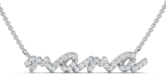 Bliss Diamond Diamond Script Mama Pendant Gold Necklace 1 1/2" Wide Lab Grown