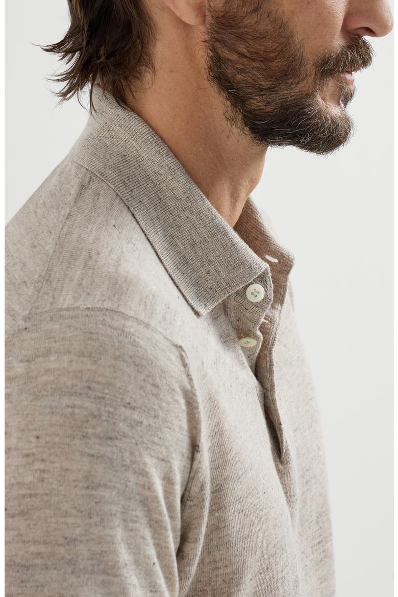 Polo-style sweater, Alternate, color, Sand