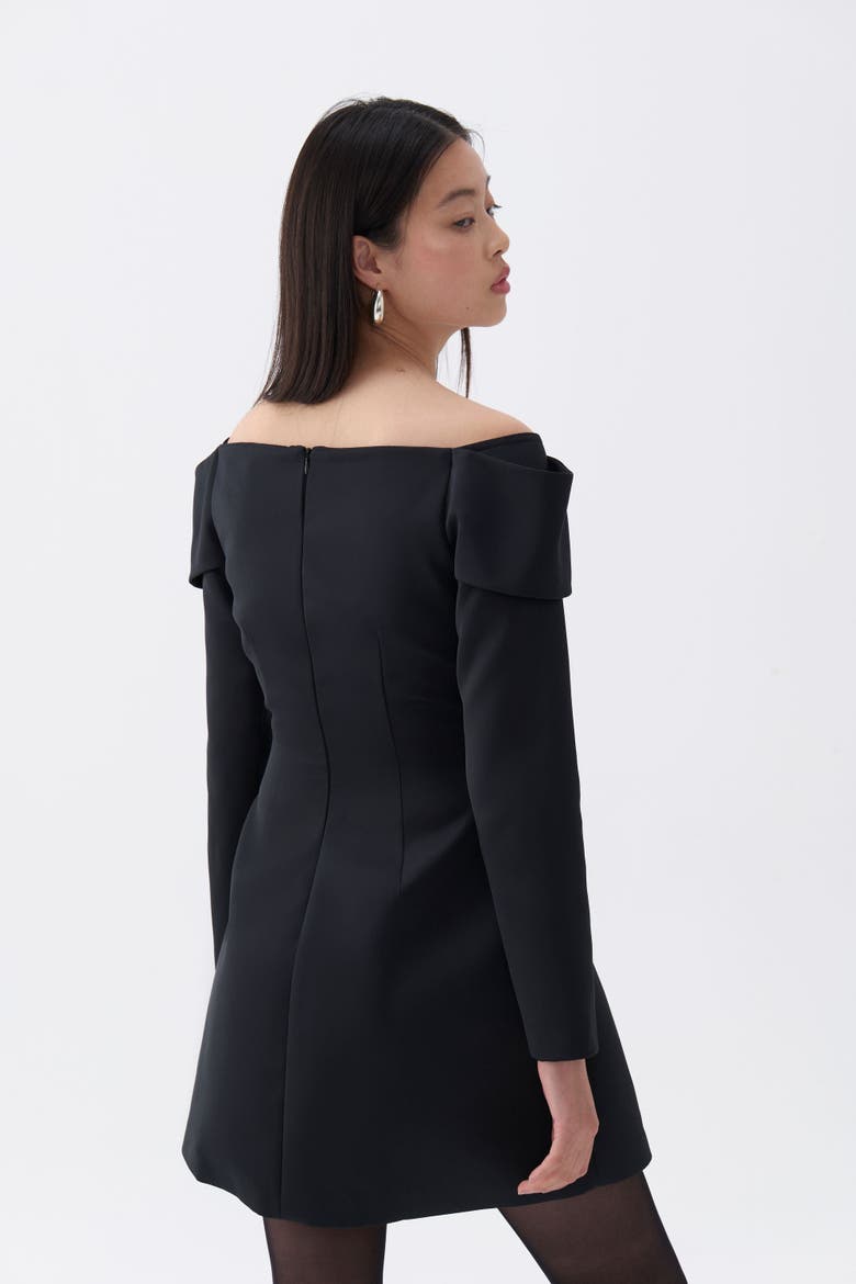 Off the Shoulder Minidress, Alternate, color, Black