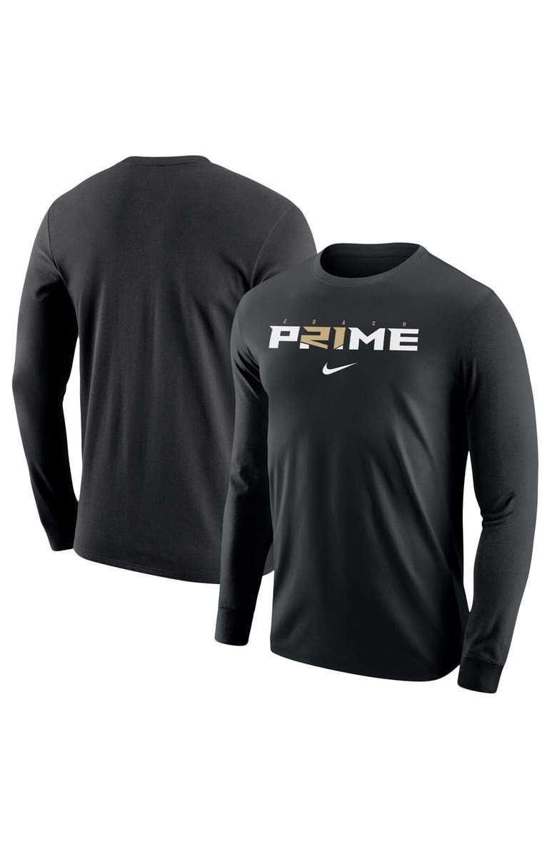 Nike Men's Nike Deion Sanders Black Coach Prime Core Long Sleeve T-Shirt, Main, color, 