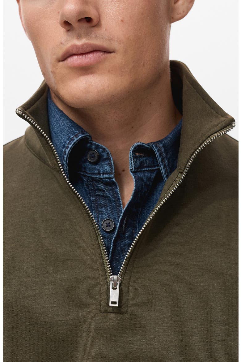 Quarter Zip Sweatshirt, Alternate, color, OLIVE GREEN