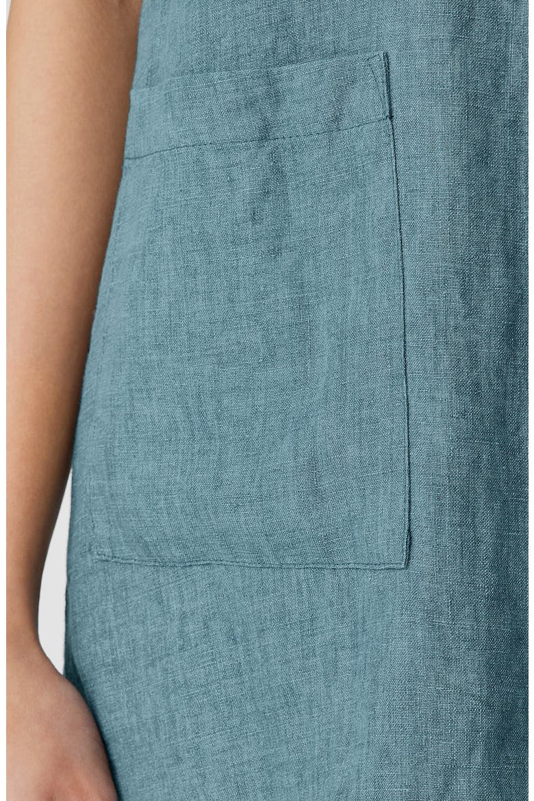 Sleeveless Organic Linen Shirtdress, Alternate, color, NILE