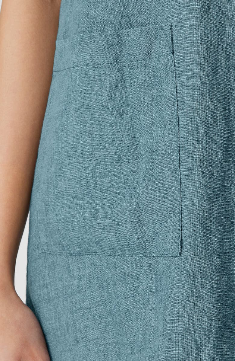 Eileen Fisher Sleeveless Organic Linen Shirtdress, Alternate, color,