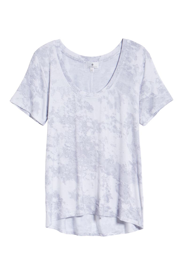 Scoop Neck Tee, Alternate, color, GREY TIE DYE