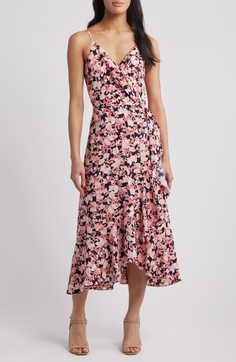 Faux Wrap Midi Dress