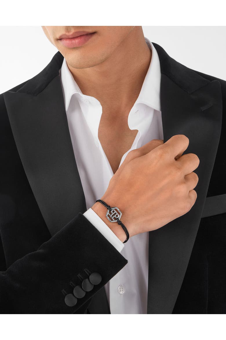 Friendship Bracelet Men, Alternate, color, black/stainlesssteel