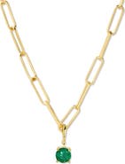 Brook and York Melrose Birthstone Pendant Paper Clip Chain Necklace