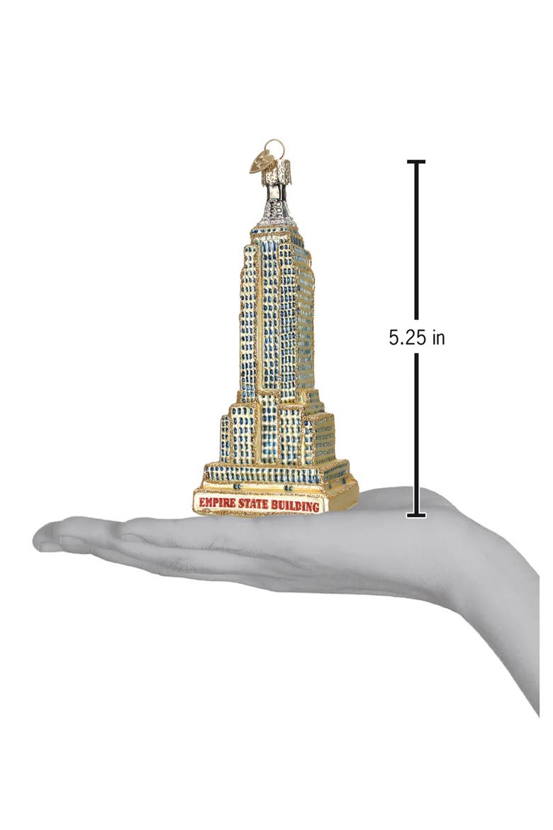 Christmas Empire State Building Ornament, Alternate, color, GOLD/ BLUE