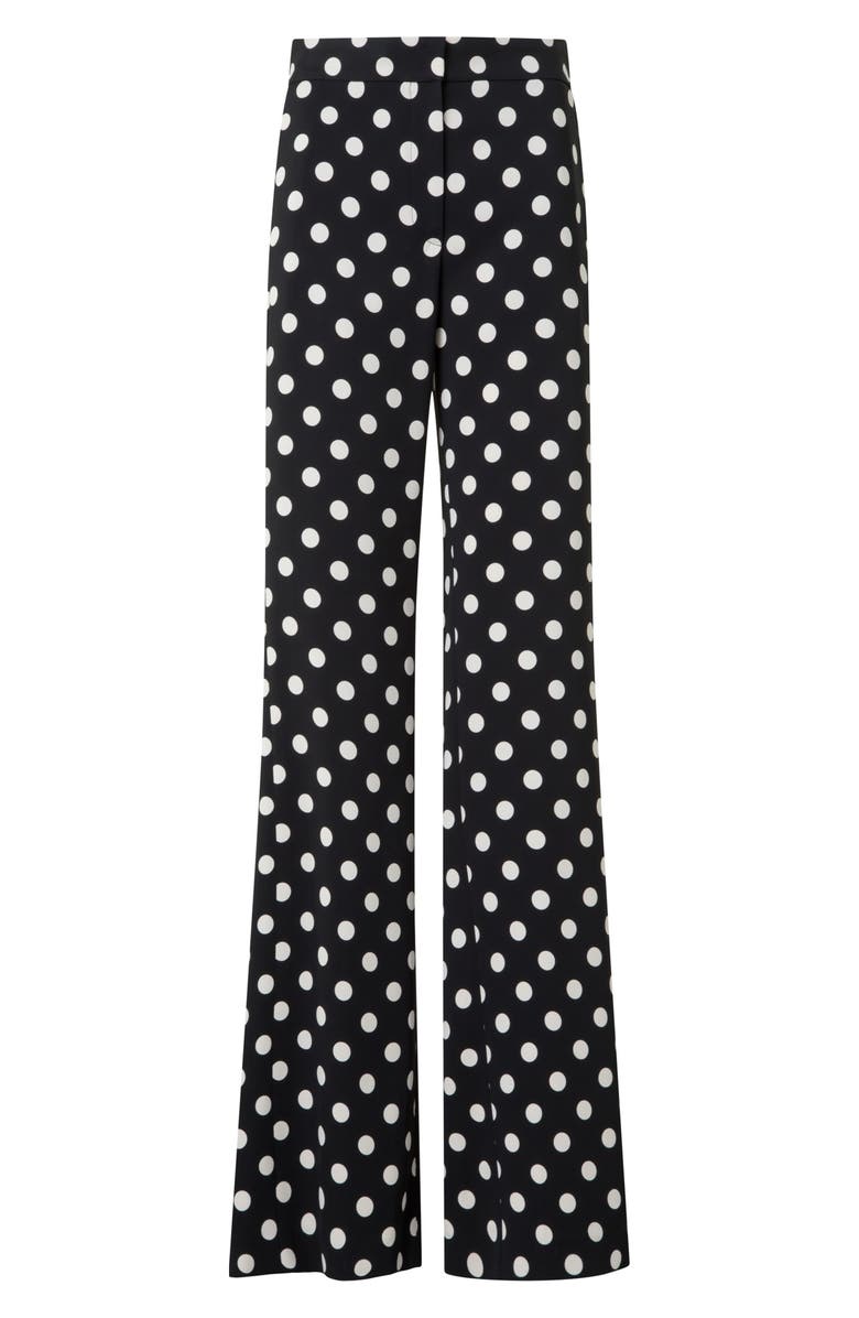 Akris punto Marla Polka Dot Straight Leg Pants, Alternate, color, Black-Cream