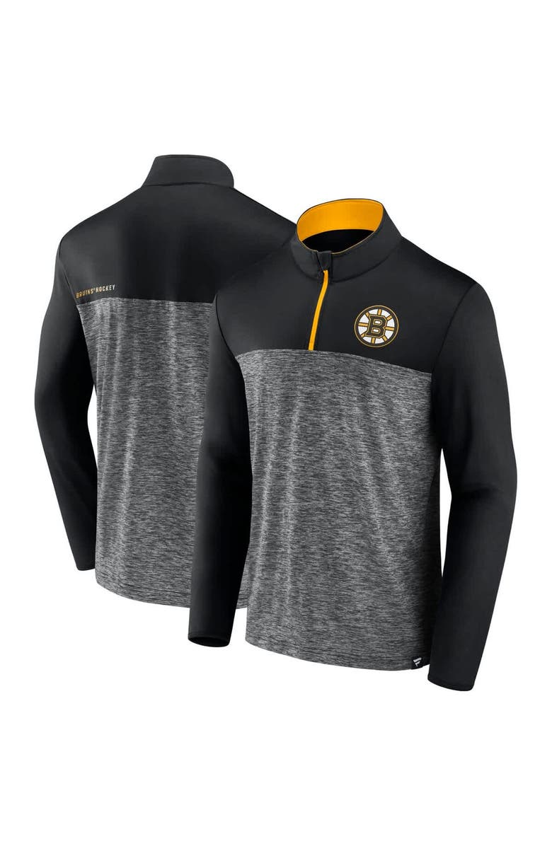 FANATICS Men's Fanatics Black Boston Bruins Iconic Defender Quarter-Zip Jacket, Main, color, 