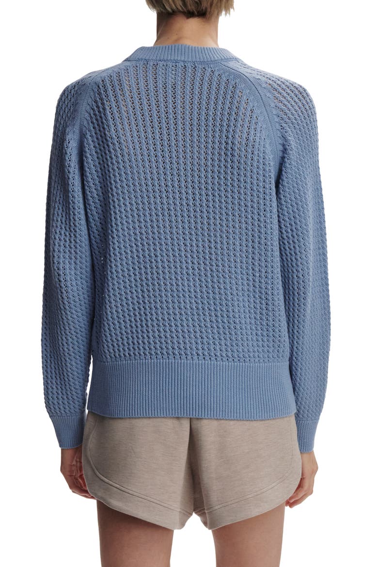 Clay Open Knit Sweater, Alternate, color, RAIN BLUE