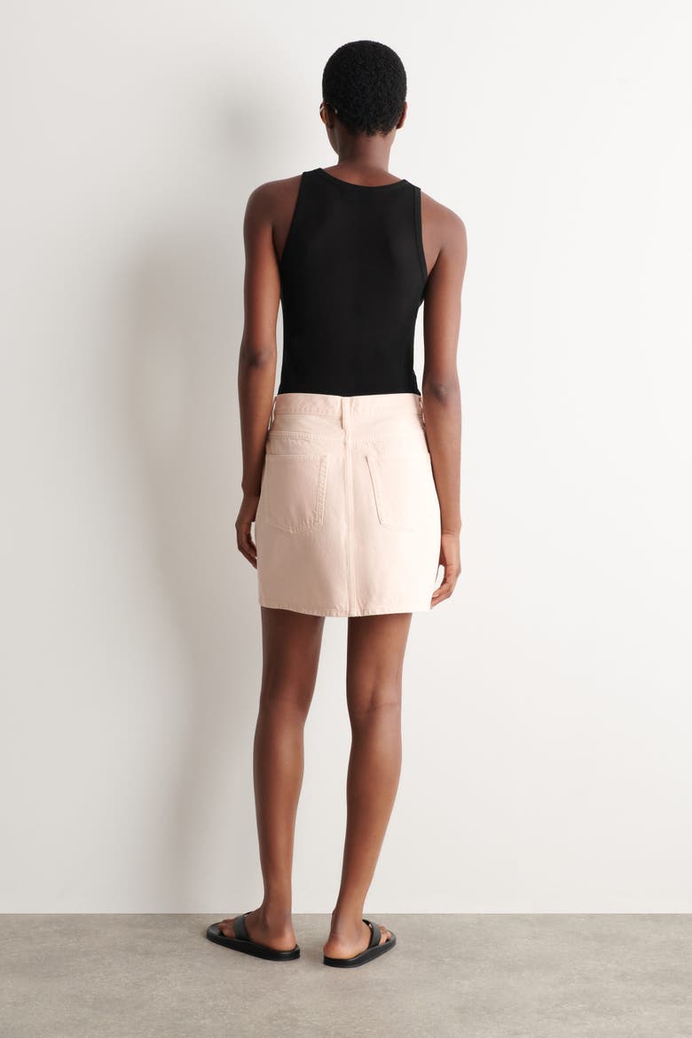 Denim Mini Skirt, Alternate, color, LIGHT PINK