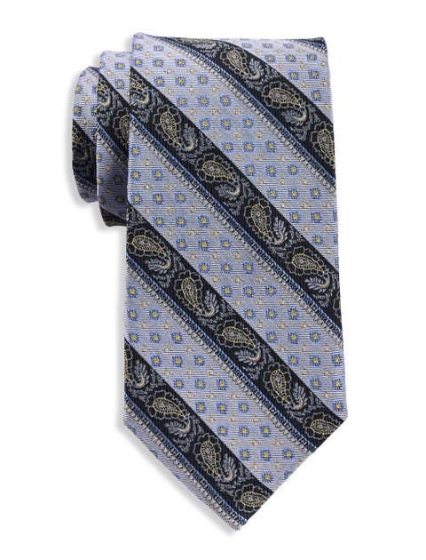 Big & Tall Striped Paisley Slik Tie