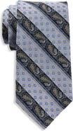 Oak Hill Premium by DXL Big & Tall Striped Paisley Slik Tie