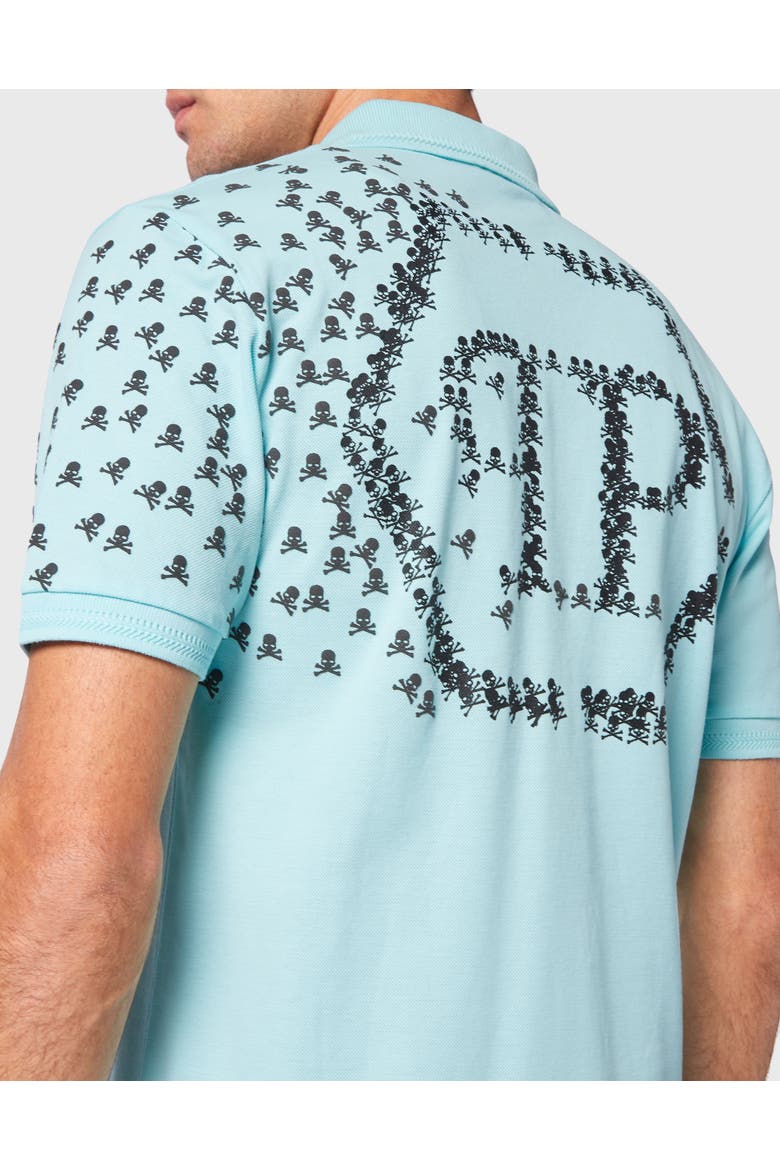 Slim Fit Polo Shirt Ss Skull&Amp;Bones Men, Alternate, color, lightblue