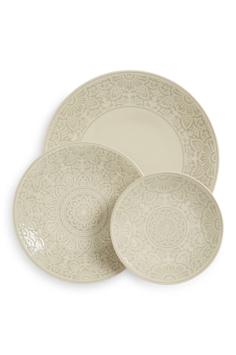 Havana 12-Piece Dinnerware Set, Main, color, GRAY
