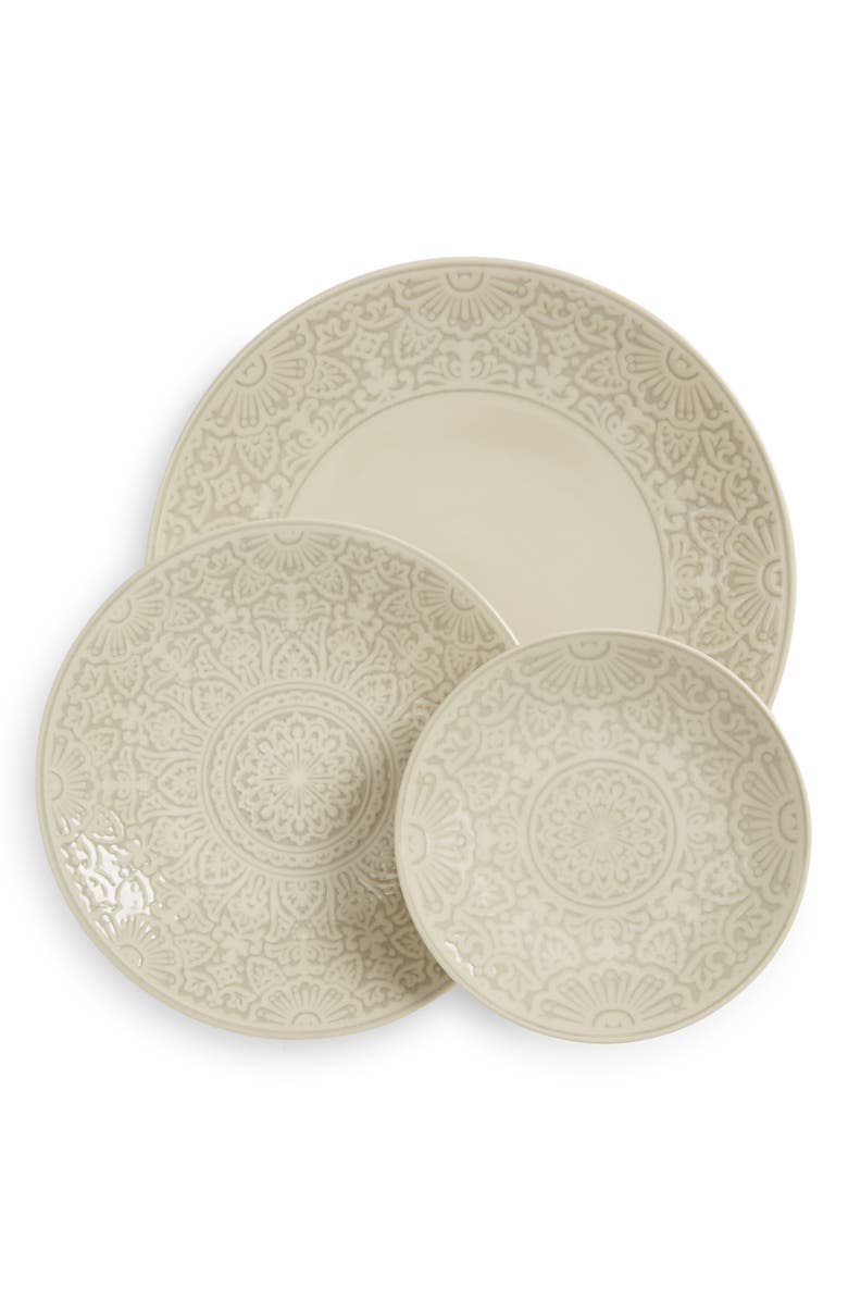 Fortessa Havana 12-Piece Dinnerware Set, Main, color, Gray