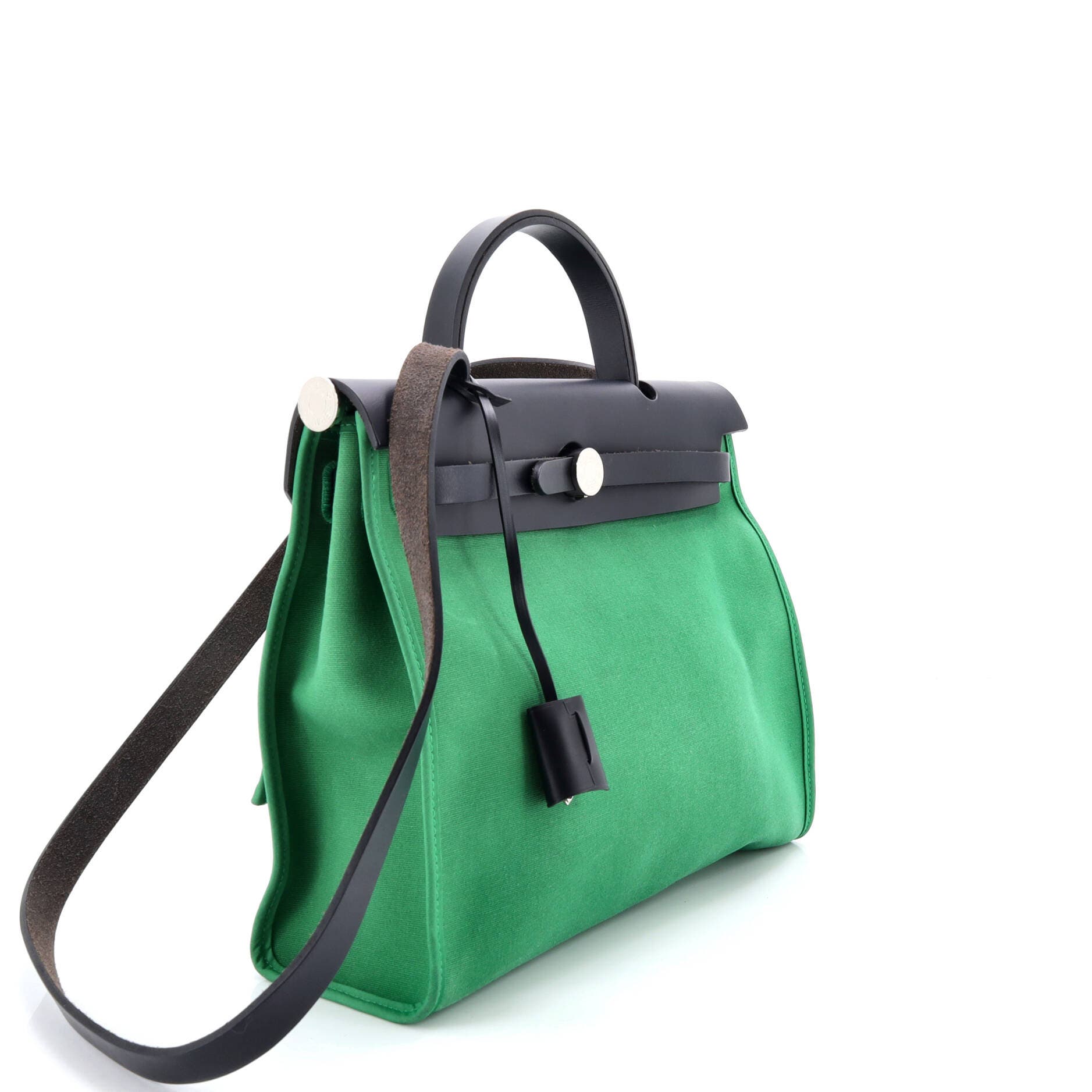 Pre-Owned Hermes Herbag Zip Leather and Toile 31, Alternate, color, 