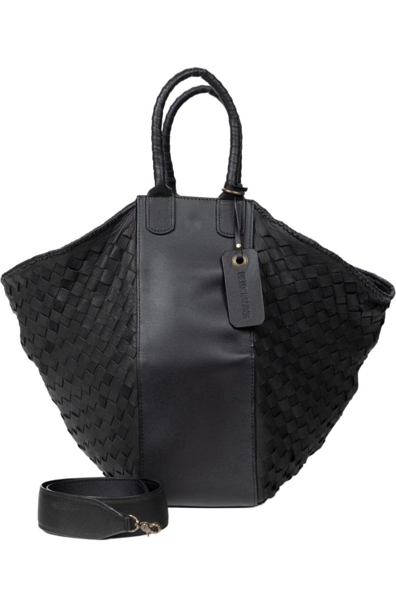 Deux Mains All Day Leather Tote, Main, color, Black