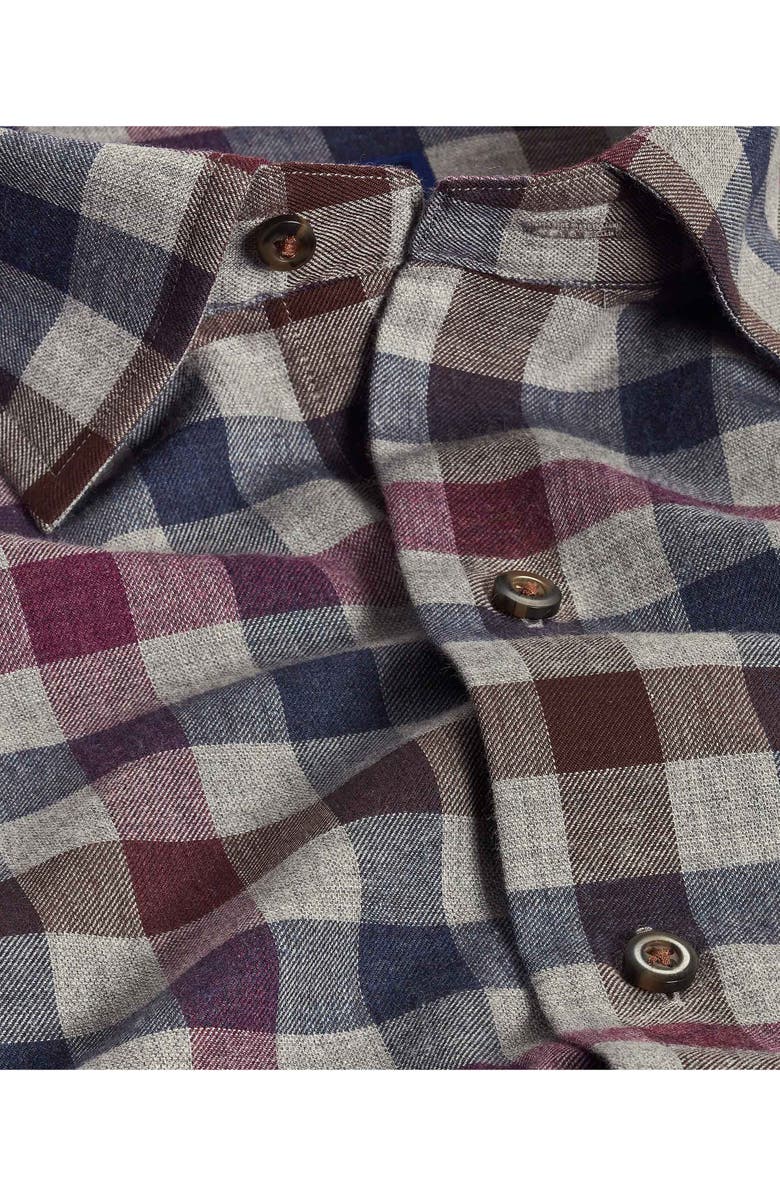 David Donahue Check Cotton Twill Hidden Button-Down Shirt, Alternate, color, 