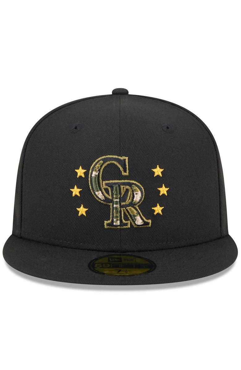 New Era Men's New Era Black Colorado Rockies 2024 Armed Forces Day On-Field 59FIFTY Fitted Hat, Alternate, color, Black