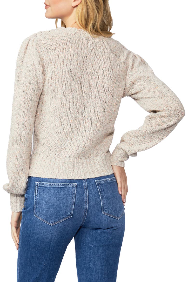 Joyce Cotton Blend Slub Cardigan, Alternate, color, IVORY MULTI