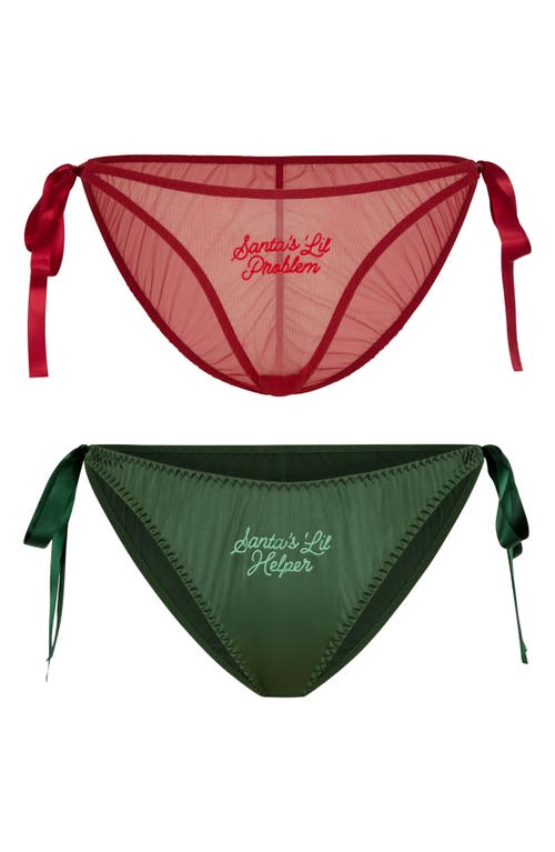 Savage X Fenty Flirty & Wordy Holiday 2-piece Bikini Set In Red