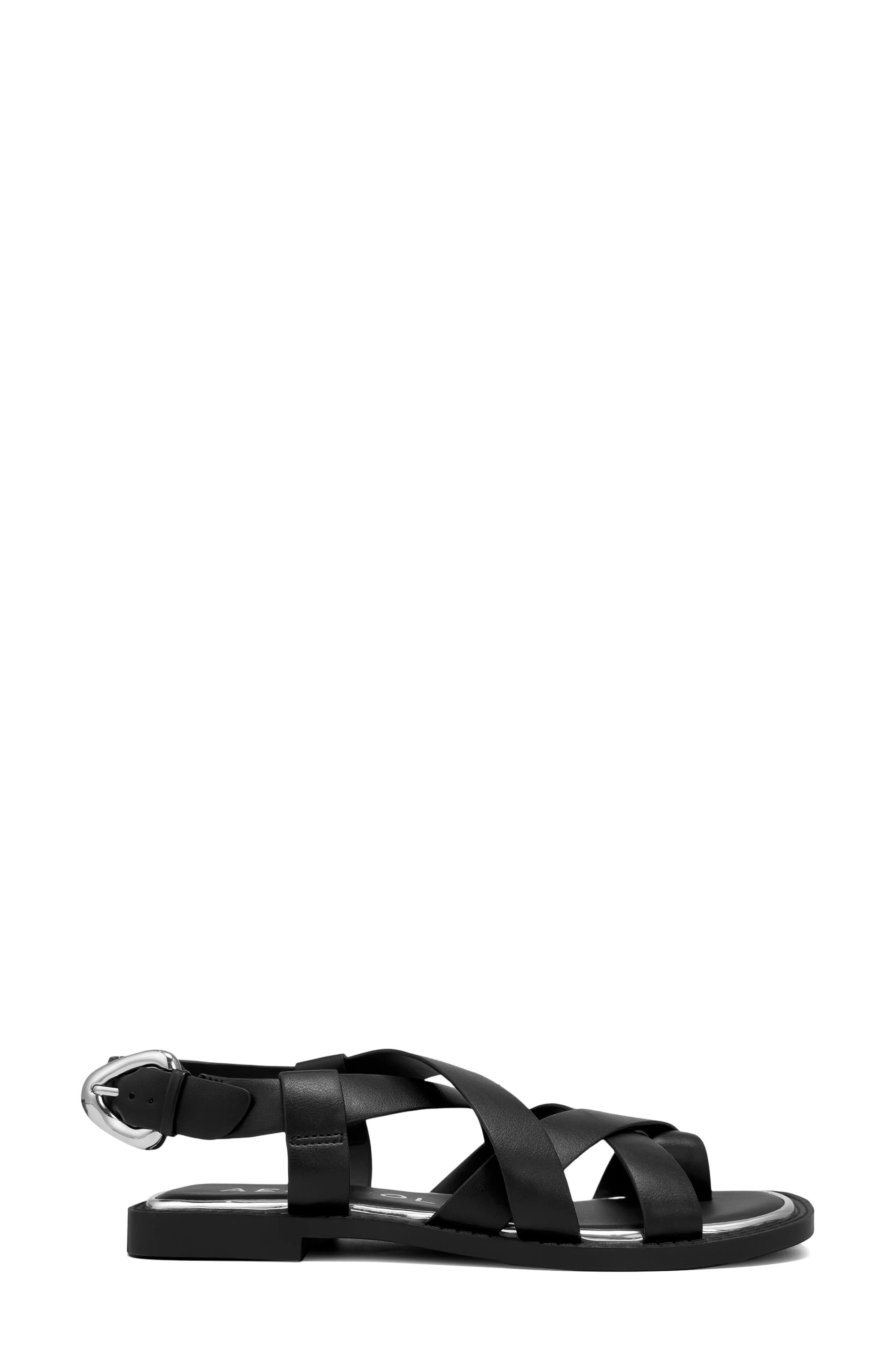 Aerosoles Cargo Toe Loop Sandal, Alternate, color, Black Fx Nappa