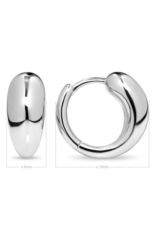 Devata Teardrop Hoop Earrings In Silver